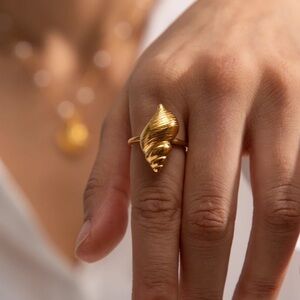 18K Gold Plated Conches Open Ring
